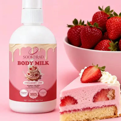 Body lotion with strawberry extract