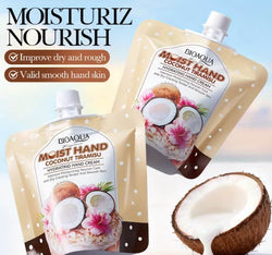 Moisturizing hand cream with coconut and Tiramisu