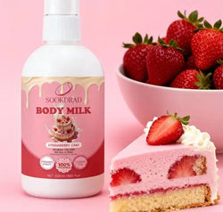Body lotion with strawberry extract