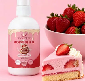Body lotion with strawberry extract