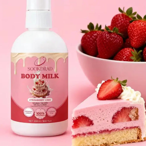 Body lotion with strawberry extract
